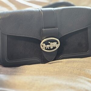 COACH Coach Tabby Shoulder Bag 26 - Black And Dark Leather & Suede